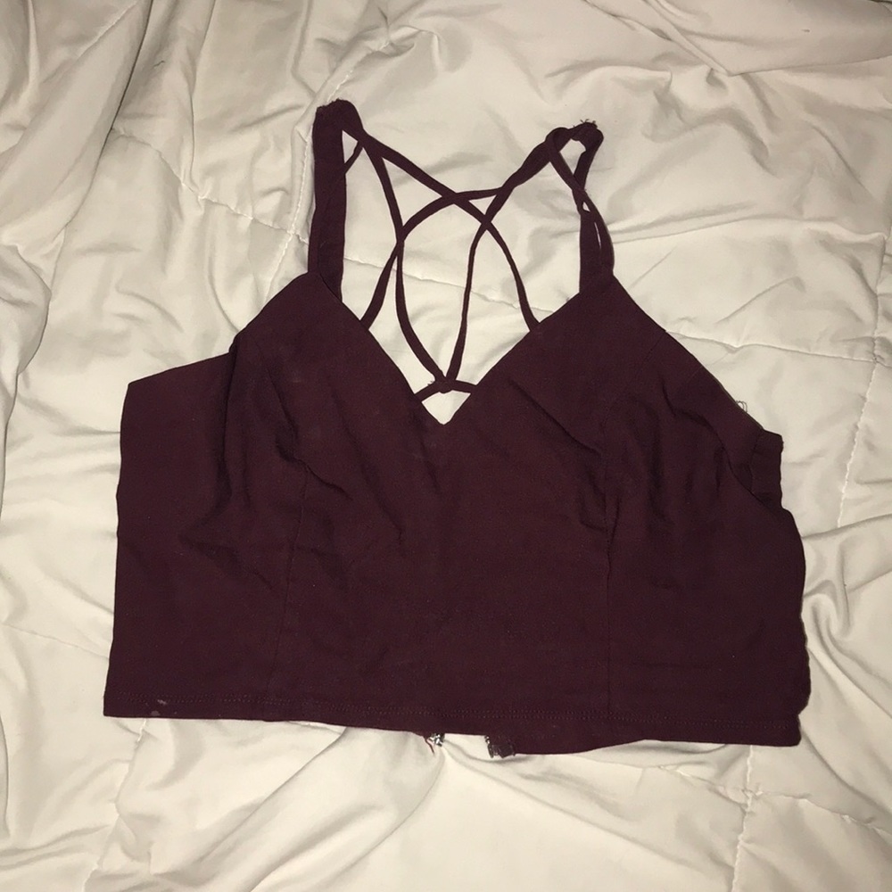 STRAPPY BURGENDY CROP TOP 😍